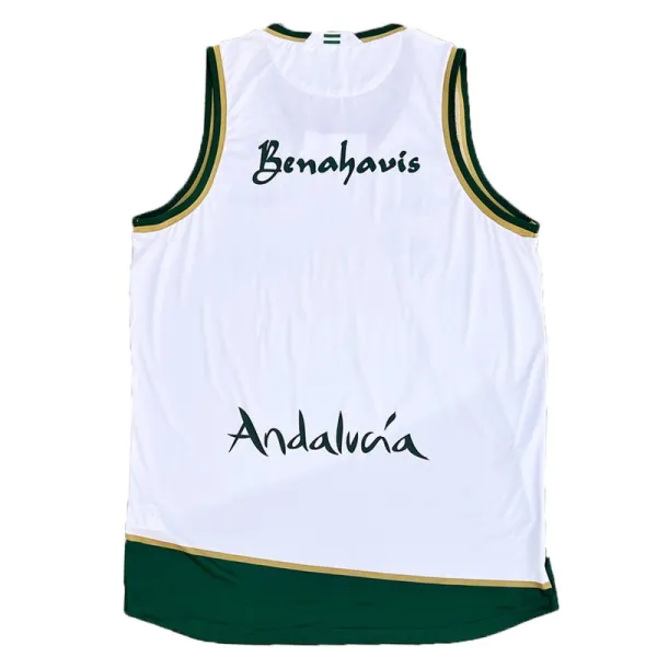 Camiseta Unicaja Malaga blanca Liga Endesa parte trasera Camiseta Unicaja Malaga blanca Liga Endesa parte trasera