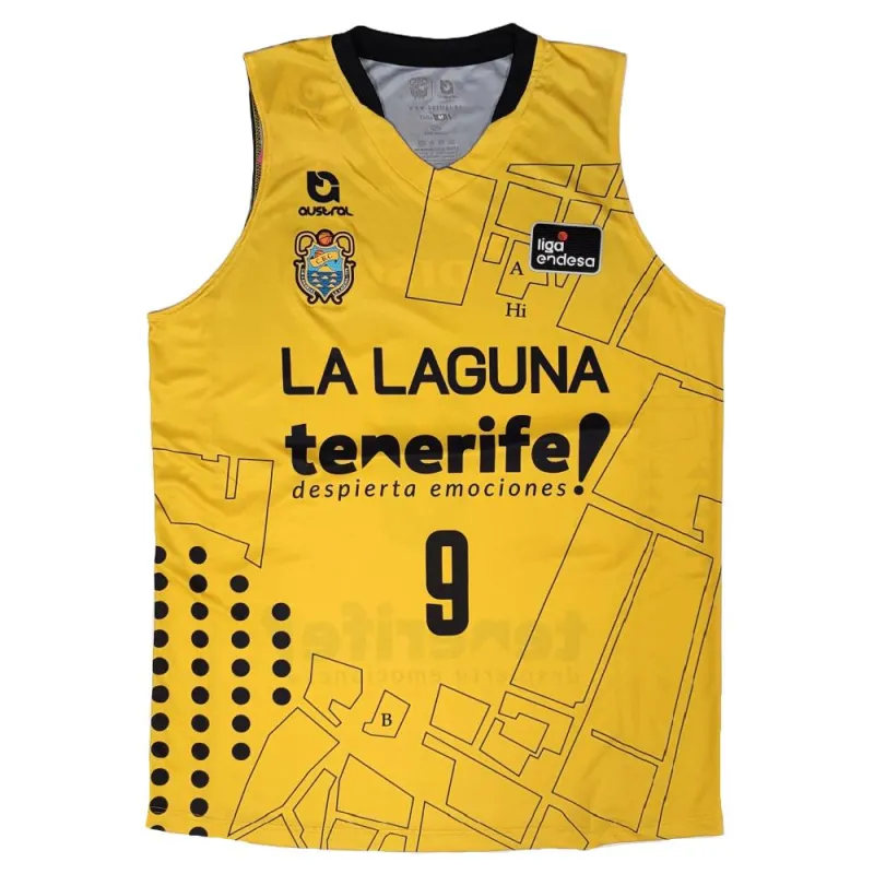 Camiseta Marcelinho Huertas Tenerife Amarilla frontal
