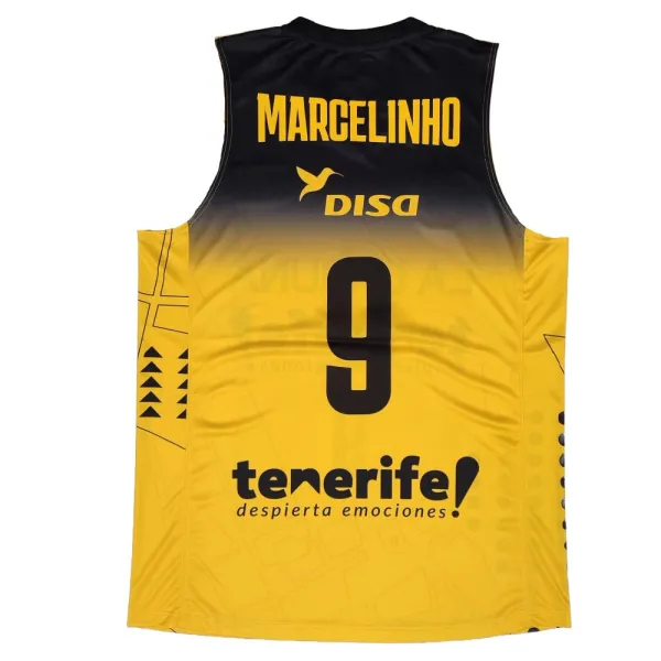 Camiseta Marcelinho Huertas Tenerife Amarilla espalda