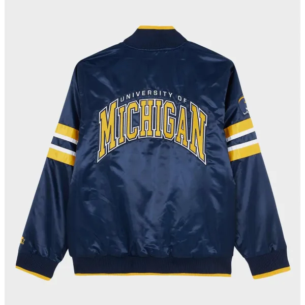 Chaqueta Starter Michigan Wolverines NCAA Bomber - trasera Chaqueta Starter Michigan Wolverines NCAA Bomber - trasera