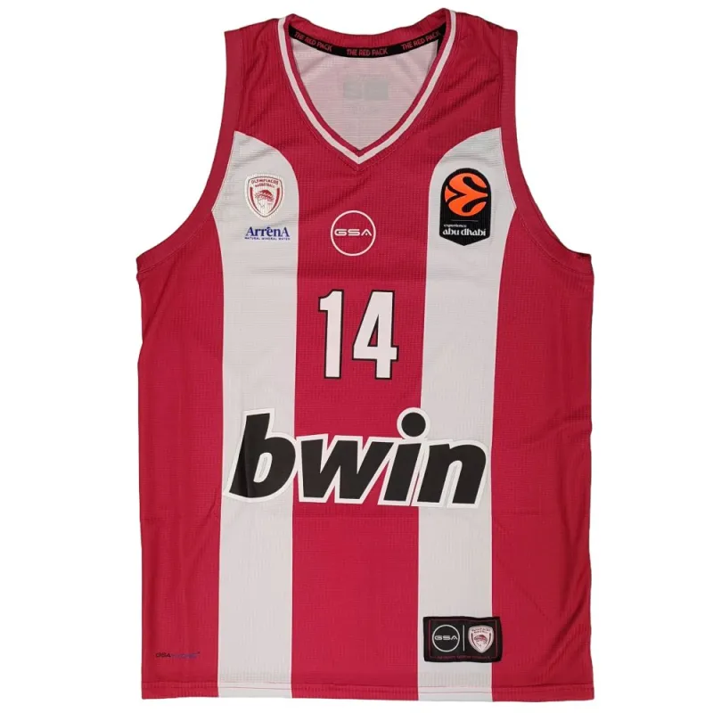 Camiseta Aleksander Vezenkov Olympiacos GSA 2026 Euroliga Primera Equipacion