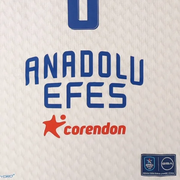 Camiseta Shane Larkin Efes blanca Euroliga frontal