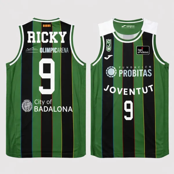 Camiseta Ricky Rubio Joventut verdinegra ACB 2026 doble