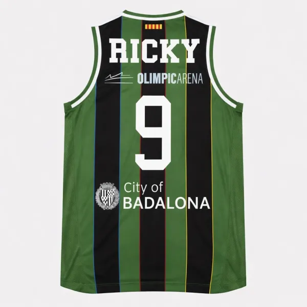 Camiseta Ricky Rubio Joventut verdinegra ACB 2026 trasera