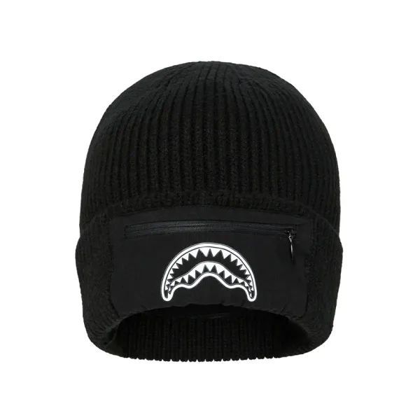 Gorro Sprayground black pocket negro frontal