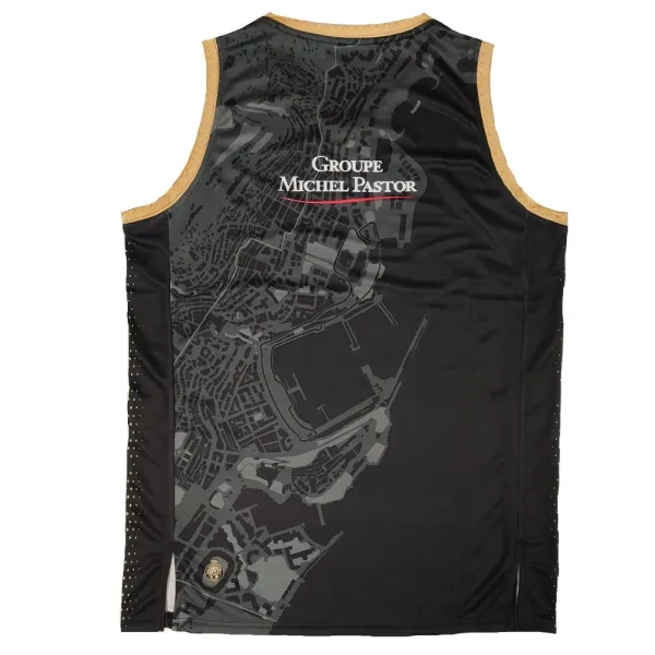 Camiseta AS Monaco Basket Euroliga negra Spalding