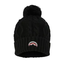 Sprayground Black Knit Puff Beanie negro