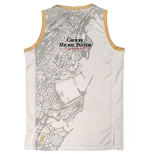 Camiseta Monaco Euroliga blanca Spalding parte posterior