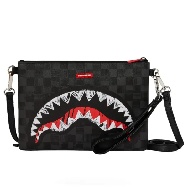 olso de mano Sprayground Scribble Shark frontal olso de mano Sprayground Scribble Shark frontal