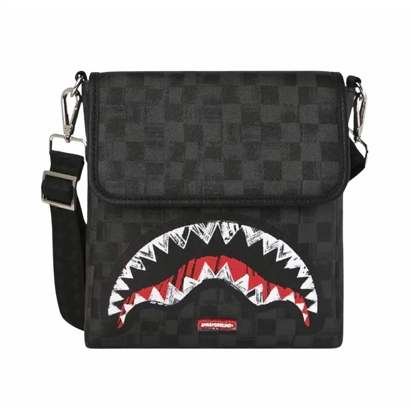 Bolso Sprayground Scribble Sharks en negro