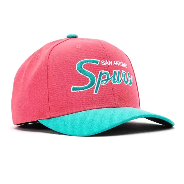 Gorra curva Spurs NBA Team Script 2 Snapback rosa lateral