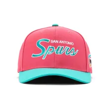 Gorra curva Spurs NBA Team Script 2 Snapback rosa frontal