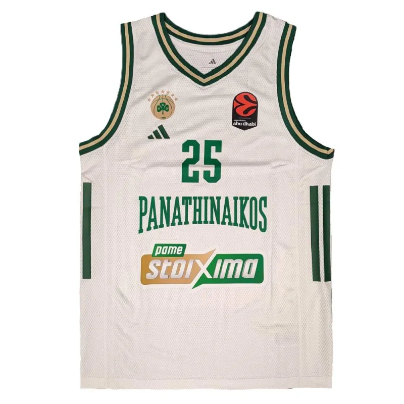 Camiseta Kendrick Nunn Panathinaikos Baloncesto Euroliga Oficial Adidas blanca