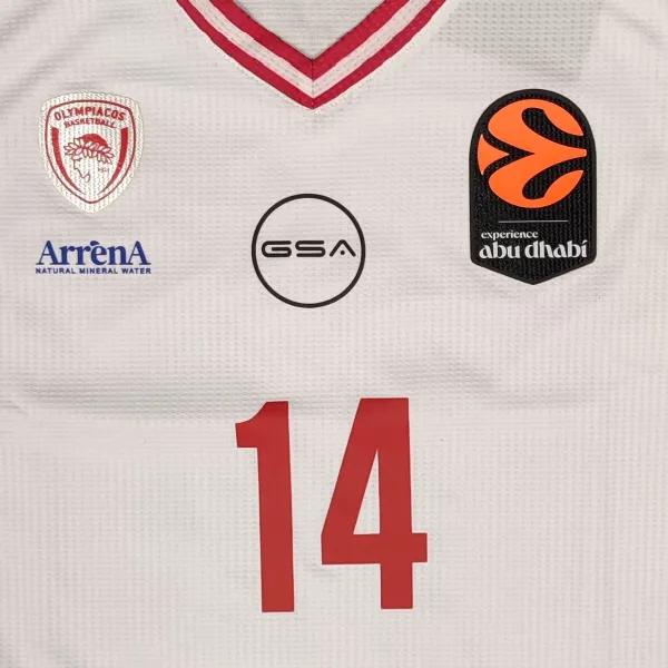 Camiseta Aleksander Vezenkov Olympiacos GSA 2026 Euroliga Equipacion blanca