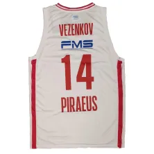 Camiseta Aleksander Vezenkov Olympiacos GSA 2026 Euroliga Equipacion blanca