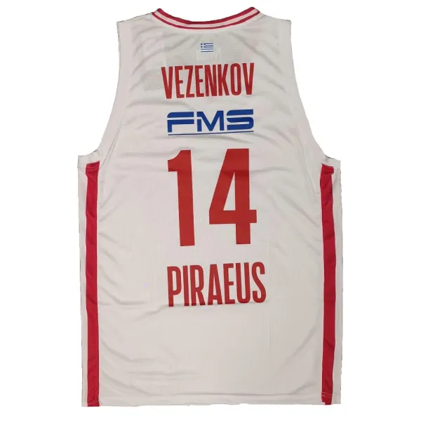 Camiseta Aleksander Vezenkov Olympiacos GSA 2026 Euroliga Equipacion blanca