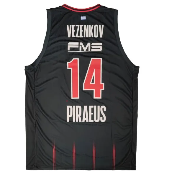 Camiseta Aleksander Vezenkov Olympiacos GSA 2026 Euroliga Equipacion negra