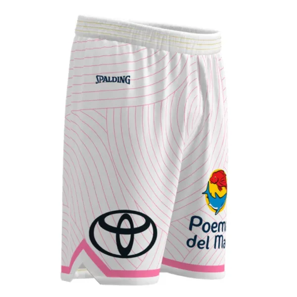 Short Baloncesto Gran Canaria Tercera Equipacion Blanca Spalding 2025-26