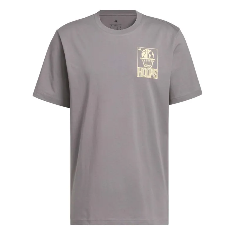 Camiseta manga corta World Wide Hoops de Adidas en gris