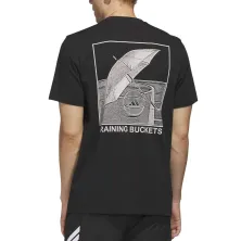 Camiseta manga corta Raining Buckets Graphic de Adidas en negro, espalda