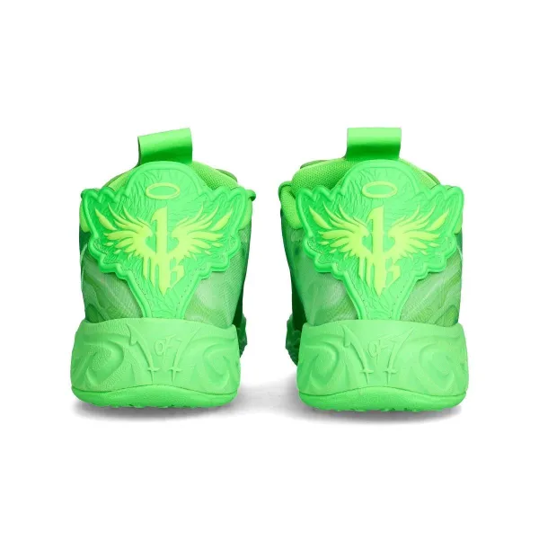 Puma MB 04 Low Junior Green Glare de baloncesto verde - foto talones