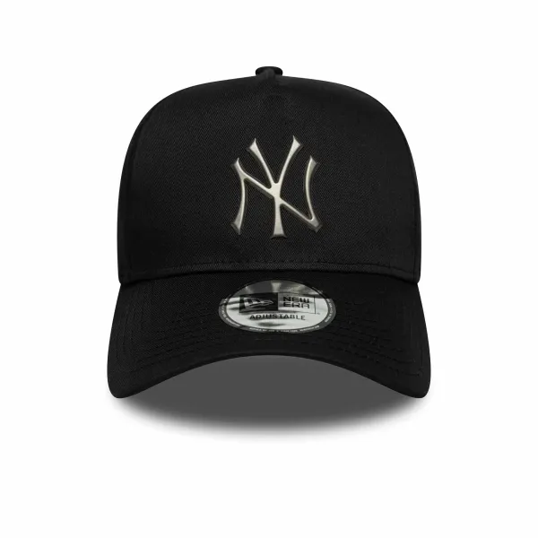 Gorra Yankees 9FORTY New Era E-Frame MLB Metallic negra frontal Gorra Yankees 9FORTY New Era E-Frame MLB Metallic negra frontal