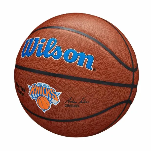 Balon Wilson Team Alliance New York Knicks marrón lateral Balon Wilson Team Alliance New York Knicks marrón lateral