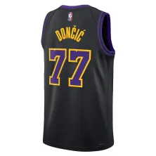 Camiseta Luka Doncic Lakers negra trasera