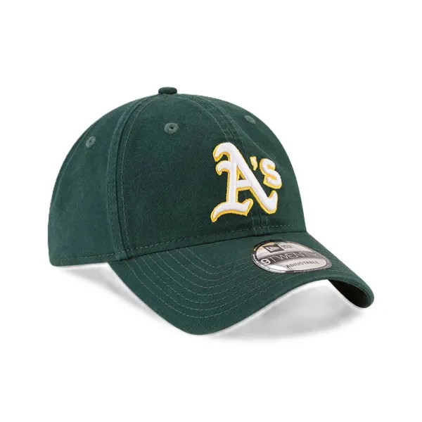 Gorra curva New Era 9Twenty Oakland Athletics MLB verde, lateral