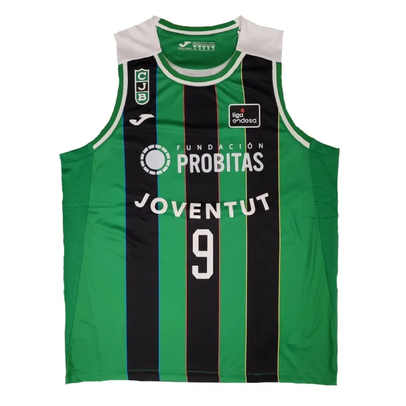 Camiseta Ricky Rubio Joventut Badalona verdinegra ACB 2026 frontal