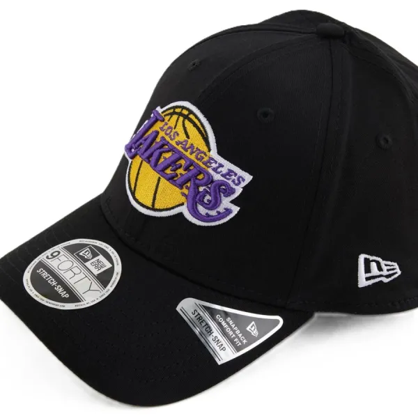 gorra curva lakers new era negra pegatina
