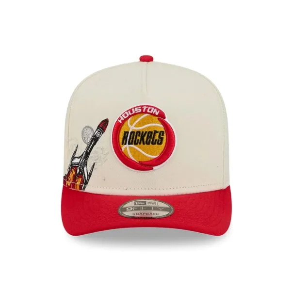 Gorra curva Rockets Hardwood Classic 9Fifty de New era en Beige, vista frontal Gorra curva Rockets Hardwood Classic 9Fifty de New era en Beige, vista frontal