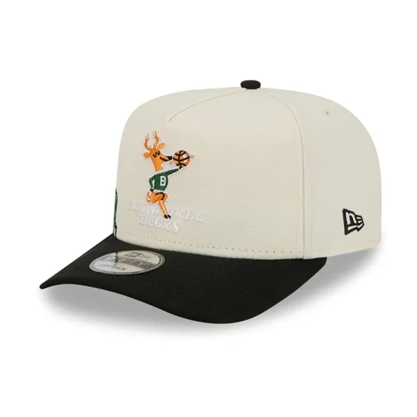 Gorra curva Bucks Hardwood Classic 9Fifty de New era en Beige, vista lateral