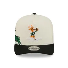 Gorra curva Bucks Hardwood Classic 9Fifty de New era en Beige, vista frontal