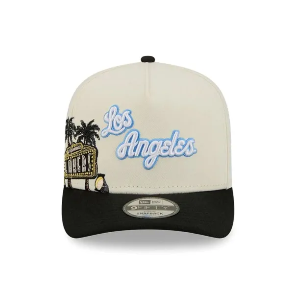 Gorra curva Lakers Hardwood Classic 9Fifty de New era en Beige, vista frontal