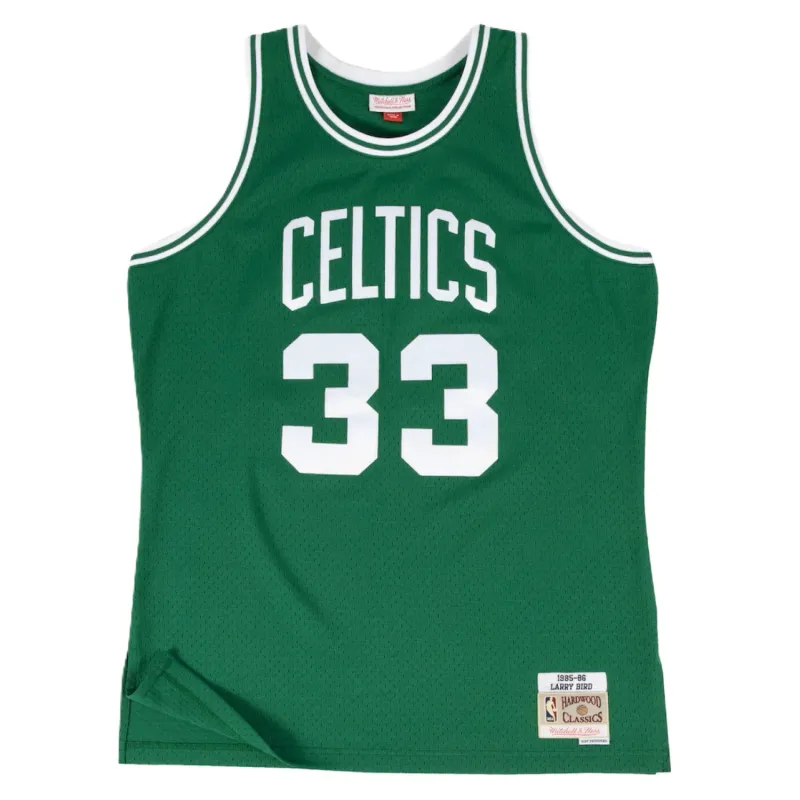 Camiseta de baloncesto Larry Bird con Boston Celtics 1985 verde principal