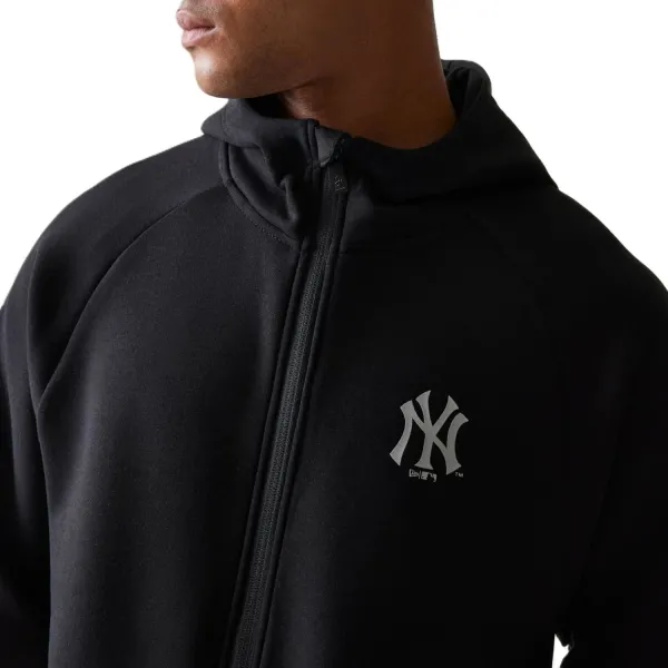 Sudadera Yankees New Era FZ hoodie negra detalle