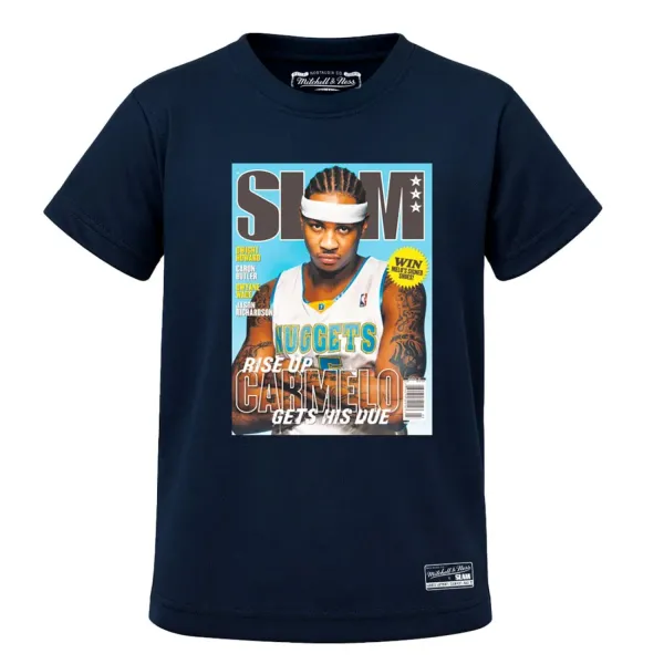 Camiseta Mitchell and Ness Carmelo Anthony Slam cover azul Navy