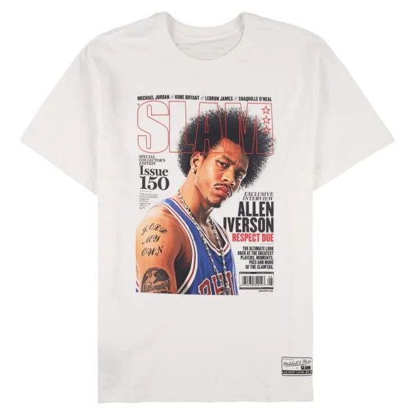 Camiseta Allen Iverson Slam Cover Mitchell & Ness blanca