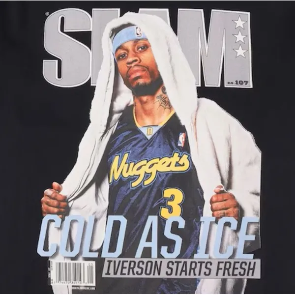 Camiseta Allen Iverson Nuggets de manga corta detalle