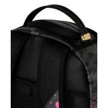 Mochila Sprayground Snoopy Pink Stencil negra y rosa asa