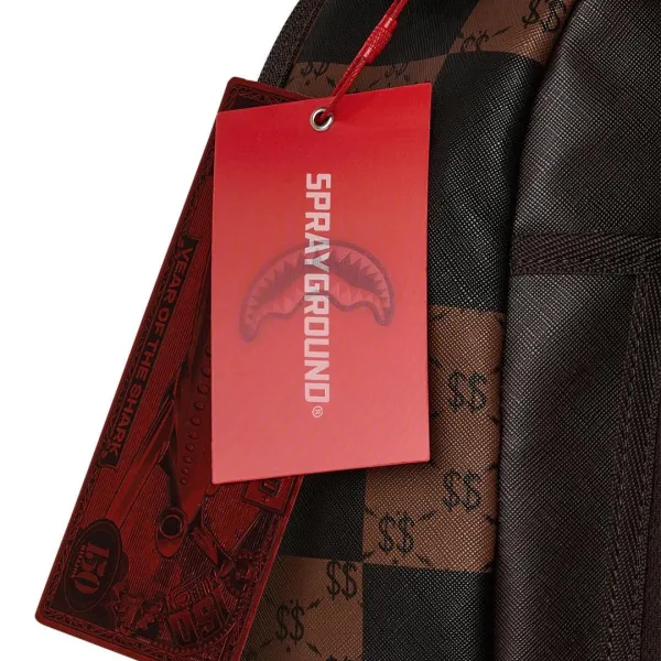 Sprayground Enlarged Checks Paris marron etiquetas