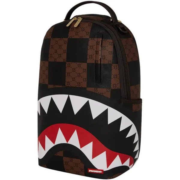 Sprayground Enlarged Checks Paris marron lateral
