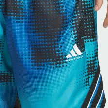 Pantalon corto baloncesto Adidas Crazylite AOP 3 azul, detalle delantero