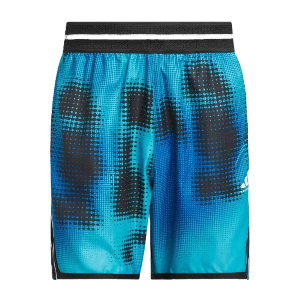 Pantalon corto baloncesto Adidas Crazylite AOP 3 azul, vista trasera