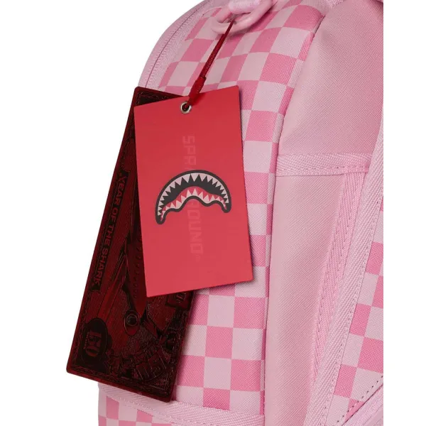 Sprayground Pink Sharks in Paris en rosa etiquetas