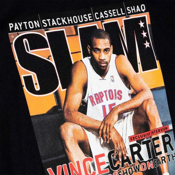 Camiseta manga corta Slam Vince Carter en negro de Mitchell & Ness, detalle
