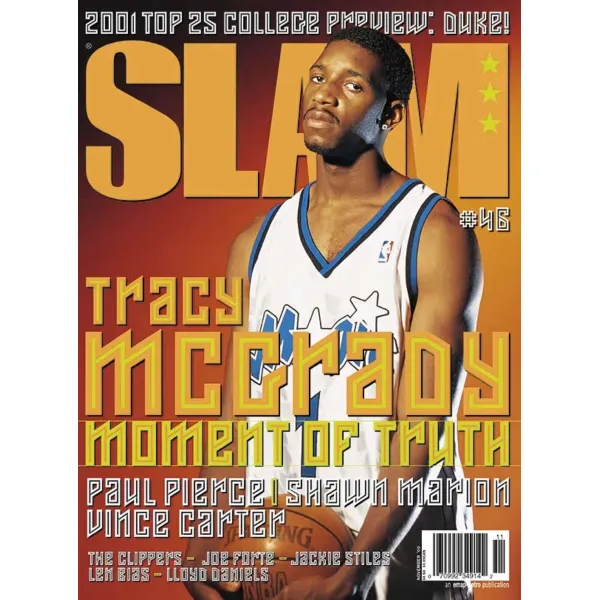 Camiseta Tracy Mcgrady Slam Cover Mitchell & Ness blanca