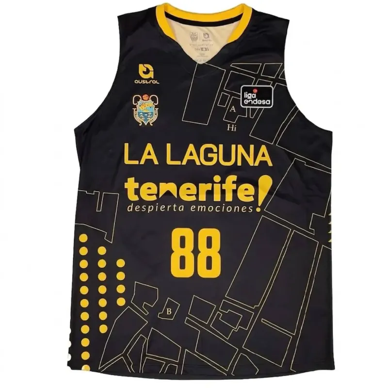 Camiseta Patty Mills La Laguna Tenerife negra frontal