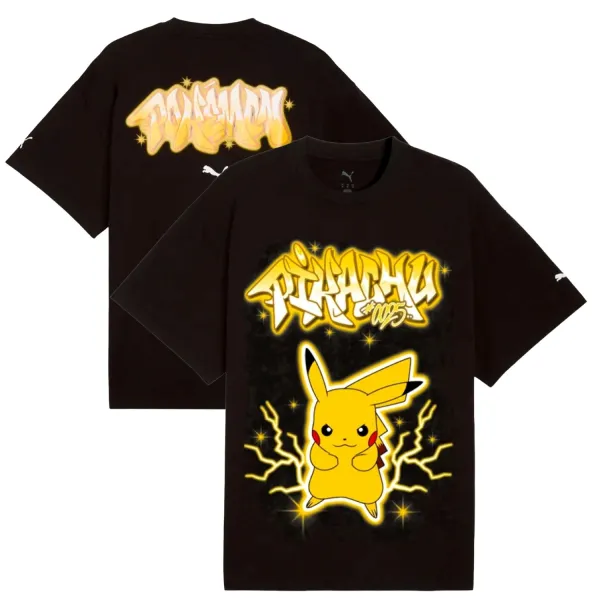 Camiseta Puma x Pokemon Pikachu Negra